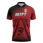 Custom Egypt Football Zipper Polo Shirt The Pharaohs Eye of Horus