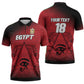 Custom Egypt Football Zipper Polo Shirt The Pharaohs Eye of Horus