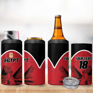 Custom Egypt Football 4 in 1 Can Cooler Tumbler Pharaohs Heritage Pyramid
