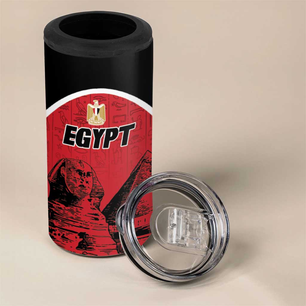 Custom Egypt Football 4 in 1 Can Cooler Tumbler Pharaohs Heritage Pyramid