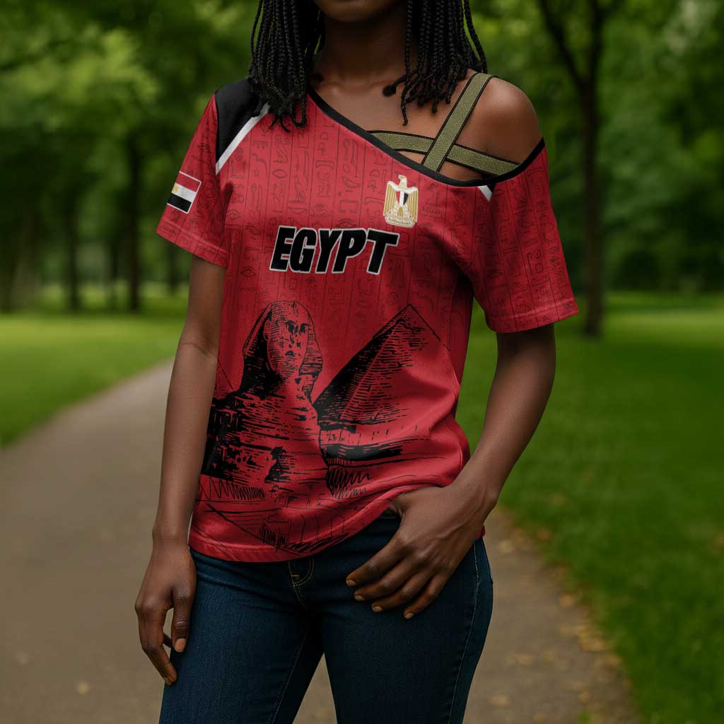 Custom Egypt Football Cross Shoulder Shirt Pharaohs Heritage Pyramid