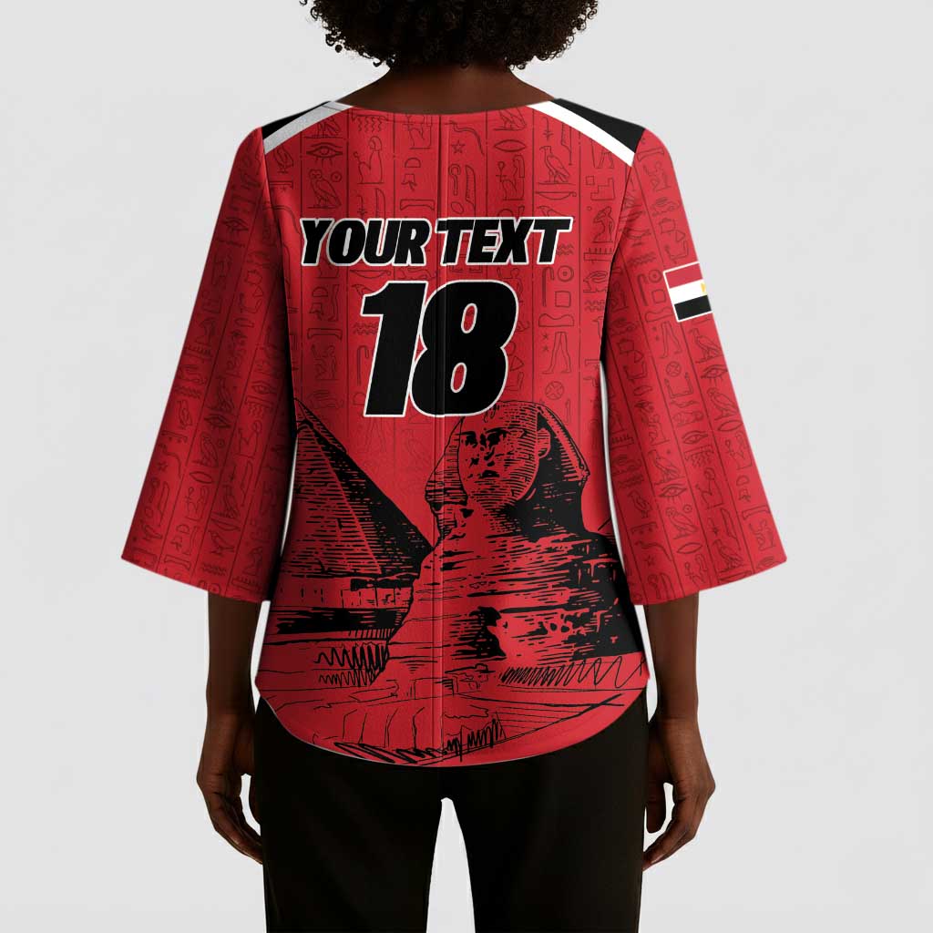 Custom Egypt Football Kimono Sleeve Blouse Pharaohs Heritage Pyramid