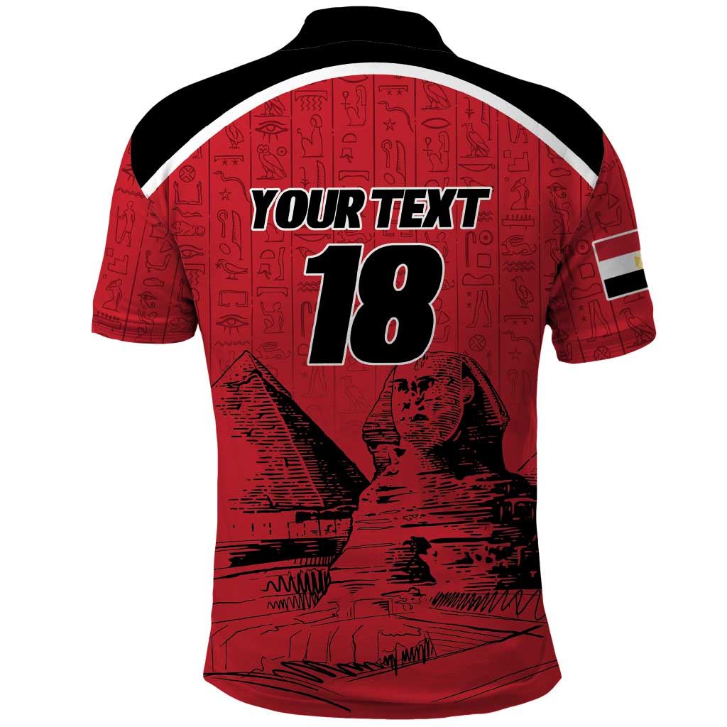 Custom Egypt Football Polo Shirt Pharaohs Heritage Pyramid