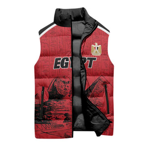 Custom Egypt Football Sleeveless Puffer Jacket Pharaohs Heritage Pyramid