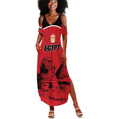 Custom Egypt Football Summer Maxi Dress Pharaohs Heritage Pyramid