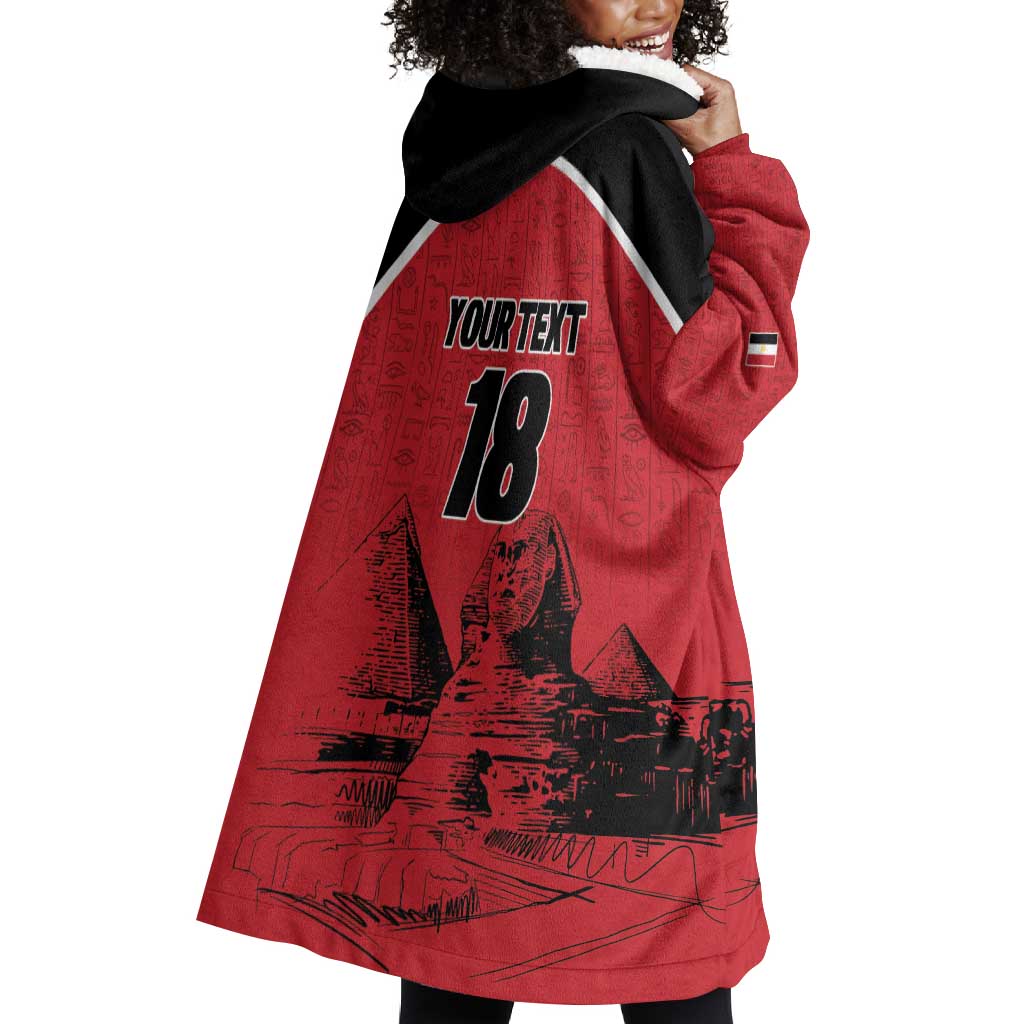 Custom Egypt Football Wearable Blanket Hoodie Pharaohs Heritage Pyramid
