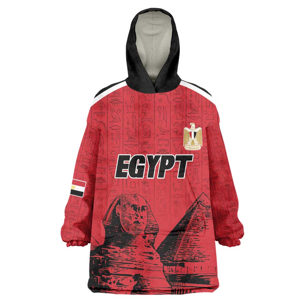 Custom Egypt Football Wearable Blanket Hoodie Pharaohs Heritage Pyramid