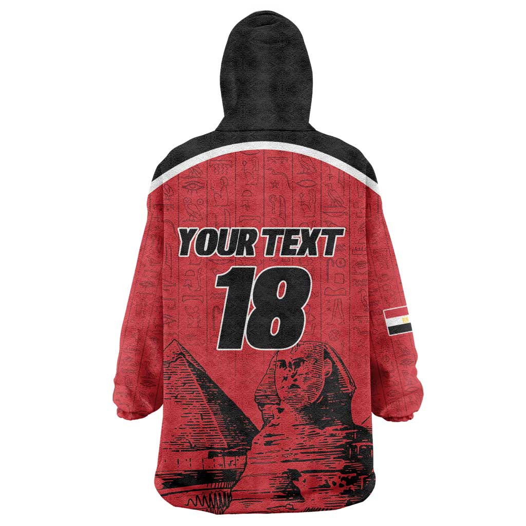 Custom Egypt Football Wearable Blanket Hoodie Pharaohs Heritage Pyramid