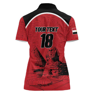 Custom Egypt Football Women Polo Shirt Pharaohs Heritage Pyramid