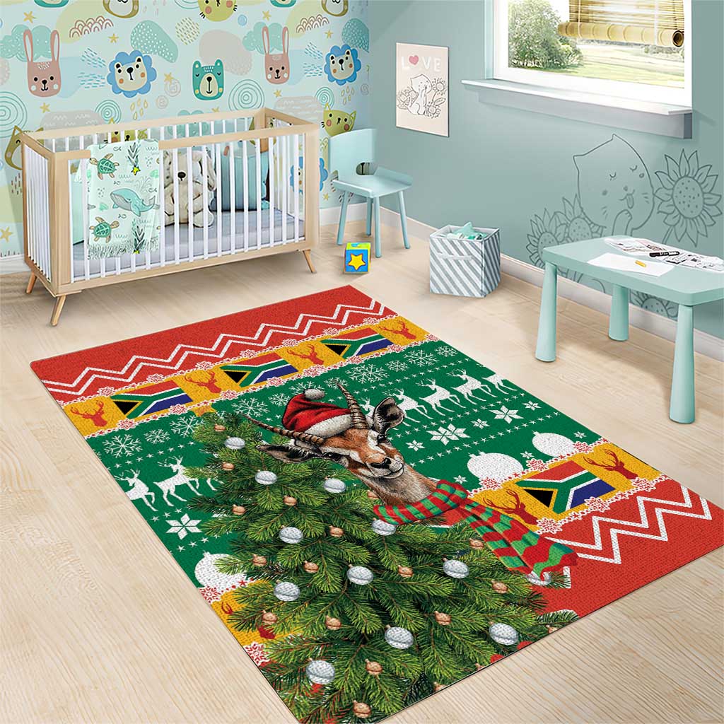South Africa Springbok Area Rug Christmas Tree - Lightning Art