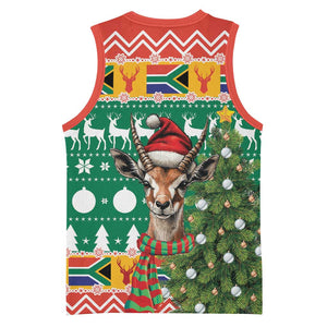 South Africa Springbok Basketball Jersey Christmas Tree - Lightning Art - African Pride