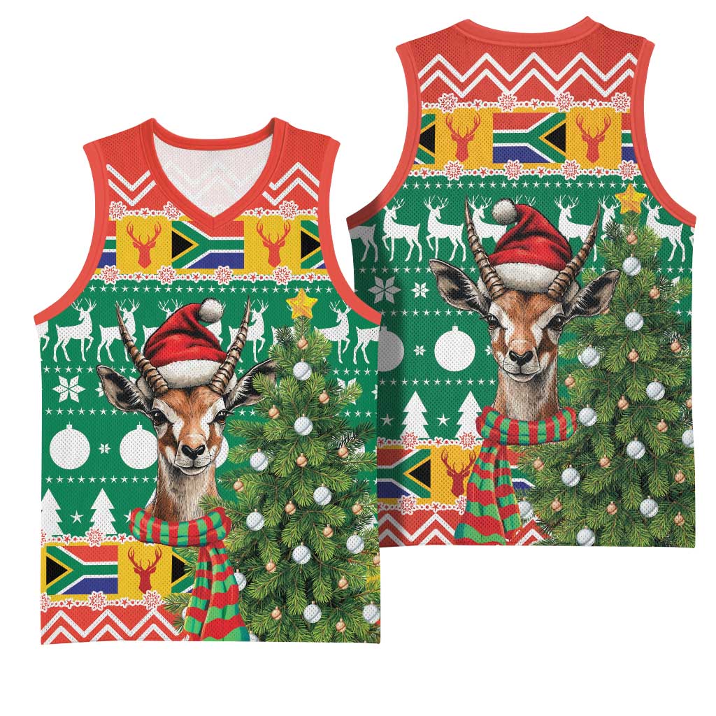 South Africa Springbok Basketball Jersey Christmas Tree - Lightning Art - African Pride