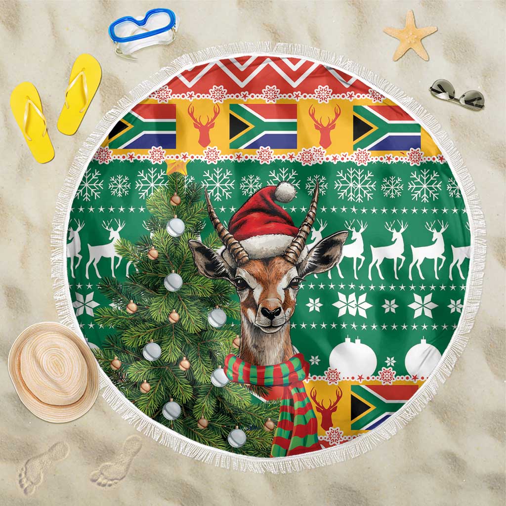 South Africa Springbok Beach Blanket Christmas Tree - Lightning Art