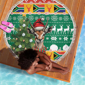South Africa Springbok Beach Blanket Christmas Tree - Lightning Art