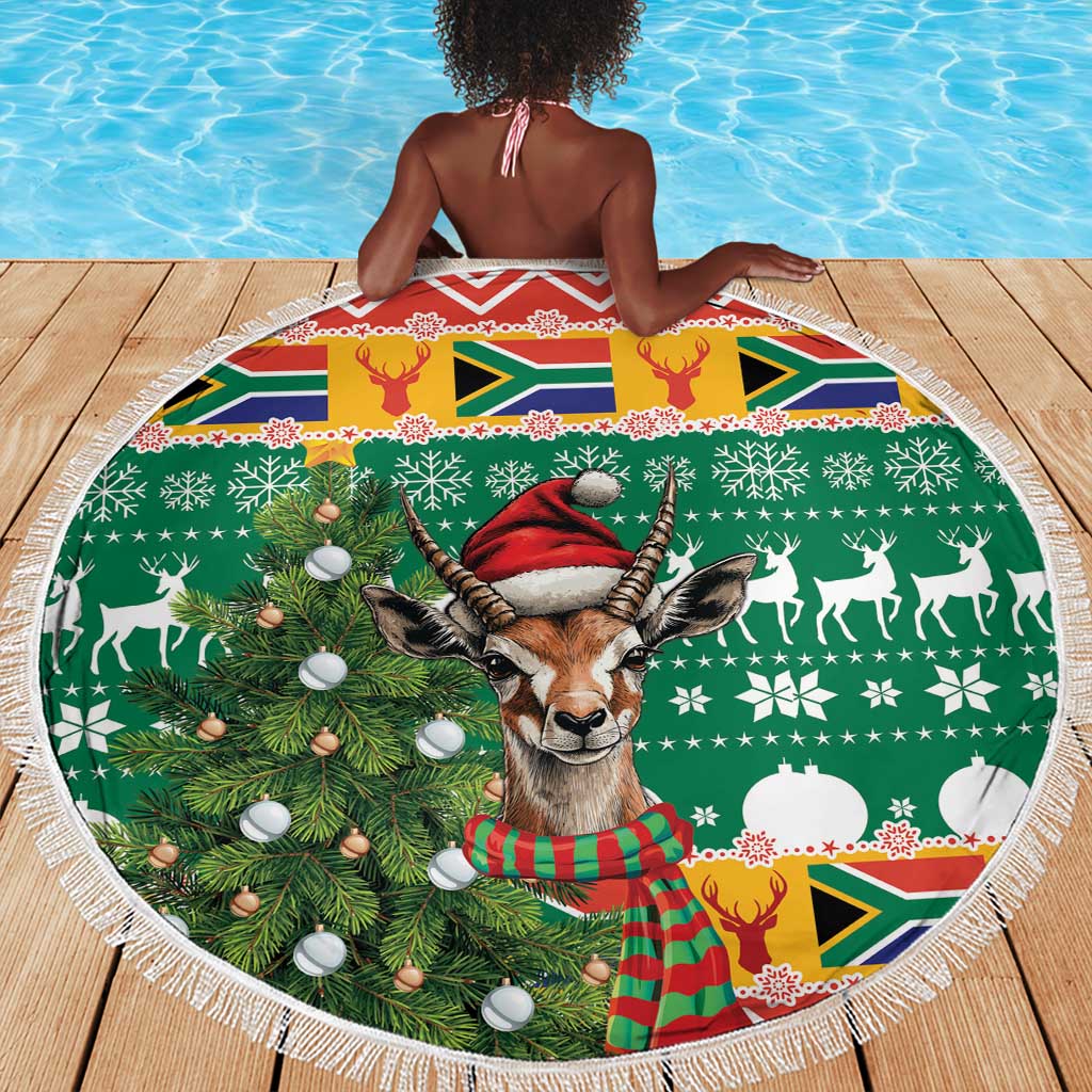 South Africa Springbok Beach Blanket Christmas Tree - Lightning Art
