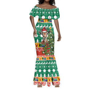 South Africa Springbok Mermaid Dress Christmas Tree - Lightning Art