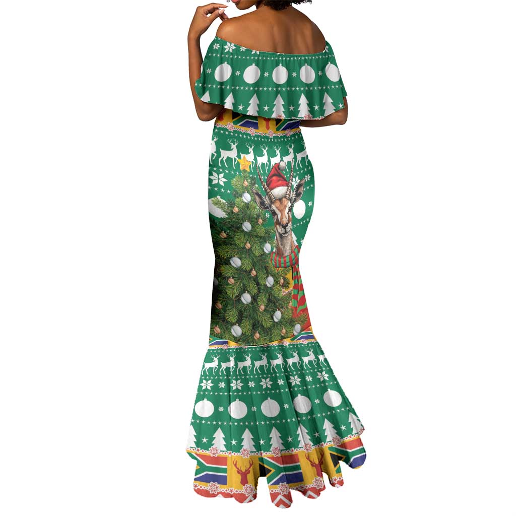 South Africa Springbok Mermaid Dress Christmas Tree - Lightning Art