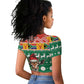 South Africa Springbok Raglan Cropped T shirt Christmas Tree - Lightning Art