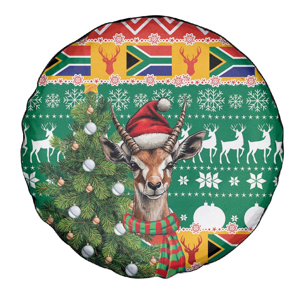 South Africa Springbok Spare Tire Cover Christmas Tree - Lightning Art