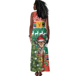 South Africa Springbok Tank Maxi Dress Christmas Tree - Lightning Art