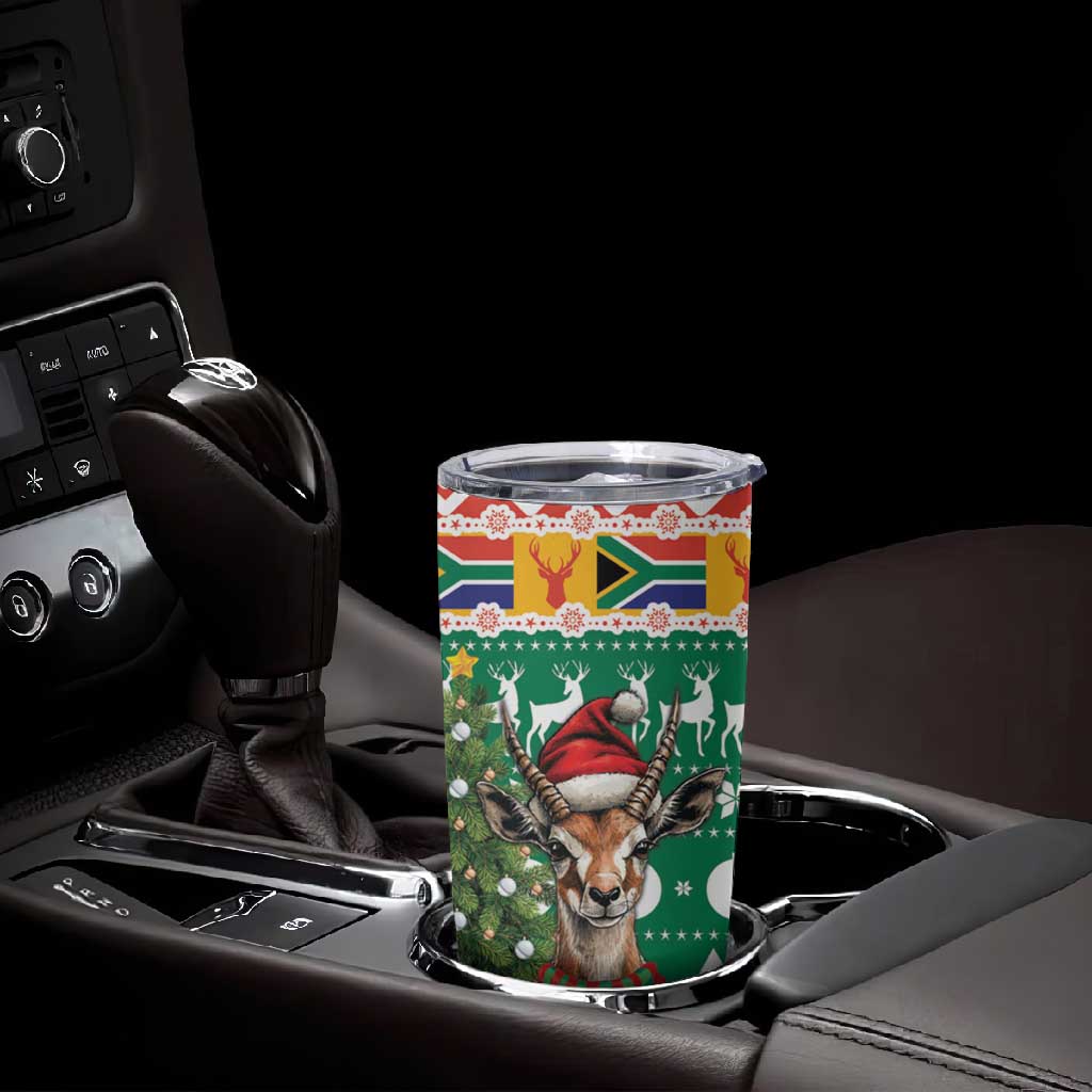 South Africa Springbok Tumbler Cup Christmas Tree - Lightning Art