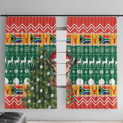 South Africa Springbok Window Curtain Christmas Tree - Lightning Art