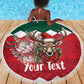 Personalized South Africa Merry Christmas Beach Blanket Springbok With King Protea