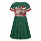 Personalized South Africa Merry Christmas Kid Short Sleeve Dress Springbok With King Protea