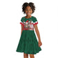 Personalized South Africa Merry Christmas Kid Short Sleeve Dress Springbok With King Protea