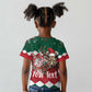 Personalized South Africa Merry Christmas Kid T shirt Springbok With King Protea