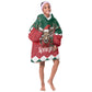 Personalized South Africa Merry Christmas KId Wearable Blanket Hoodie Springbok With King Protea