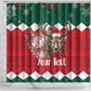 Personalized South Africa Merry Christmas Shower Curtain Springbok With King Protea