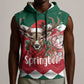 Personalized South Africa Merry Christmas Sleeveless Hoodie Springbok With King Protea - African Pride