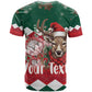 Personalized South Africa Merry Christmas T shirt Springbok With King Protea