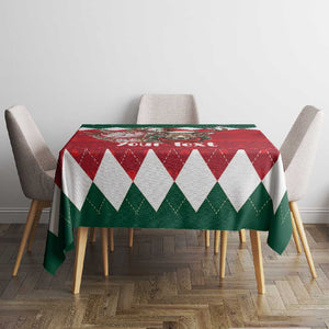 Personalized South Africa Merry Christmas Tablecloth Springbok With King Protea