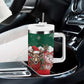 Personalized South Africa Merry Christmas Tumbler With Handle Springbok With King Protea