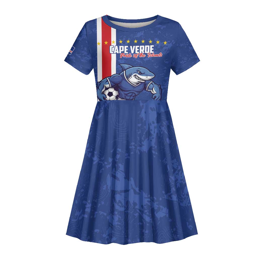 Cape Verde Pride Custom Kid Short Sleeve Dress The First Voyage Of Champions - African Pride