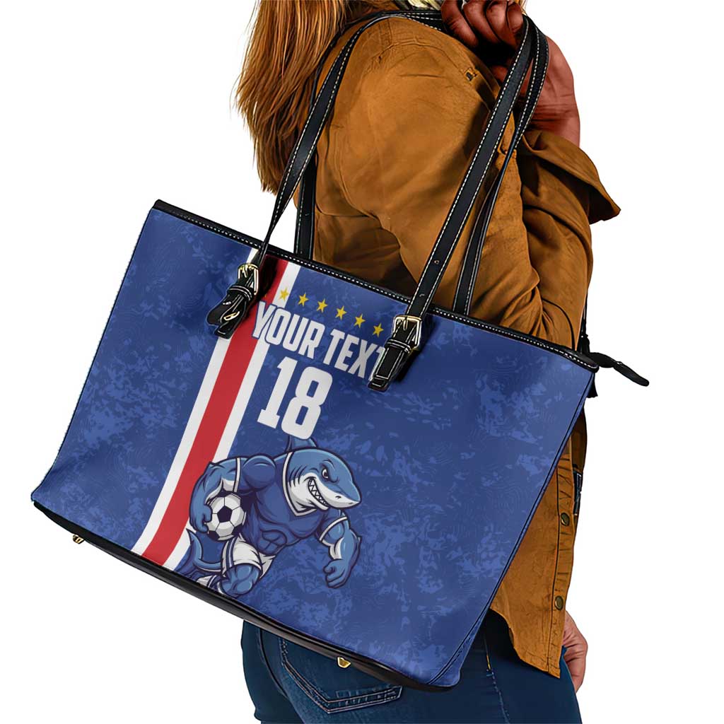 Cape Verde Pride Custom Leather Tote Bag The First Voyage Of Champions - African Pride