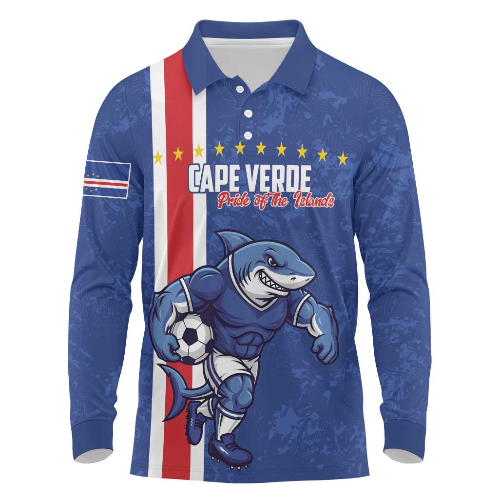 Cape Verde Pride Custom Long Sleeve Polo Shirt The First Voyage Of Champions - African Pride