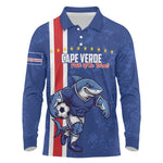 Cape Verde Pride Custom Long Sleeve Polo Shirt The First Voyage Of Champions - African Pride