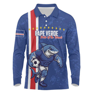 Cape Verde Pride Custom Long Sleeve Polo Shirt The First Voyage Of Champions - African Pride