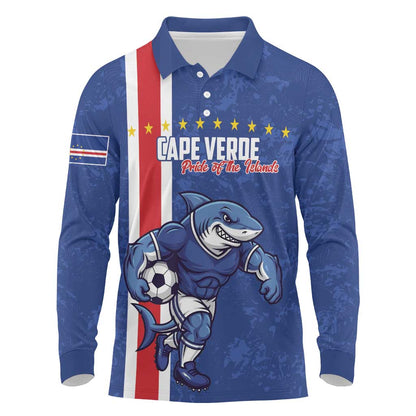 Cape Verde Pride Custom Long Sleeve Polo Shirt The First Voyage Of Champions - African Pride