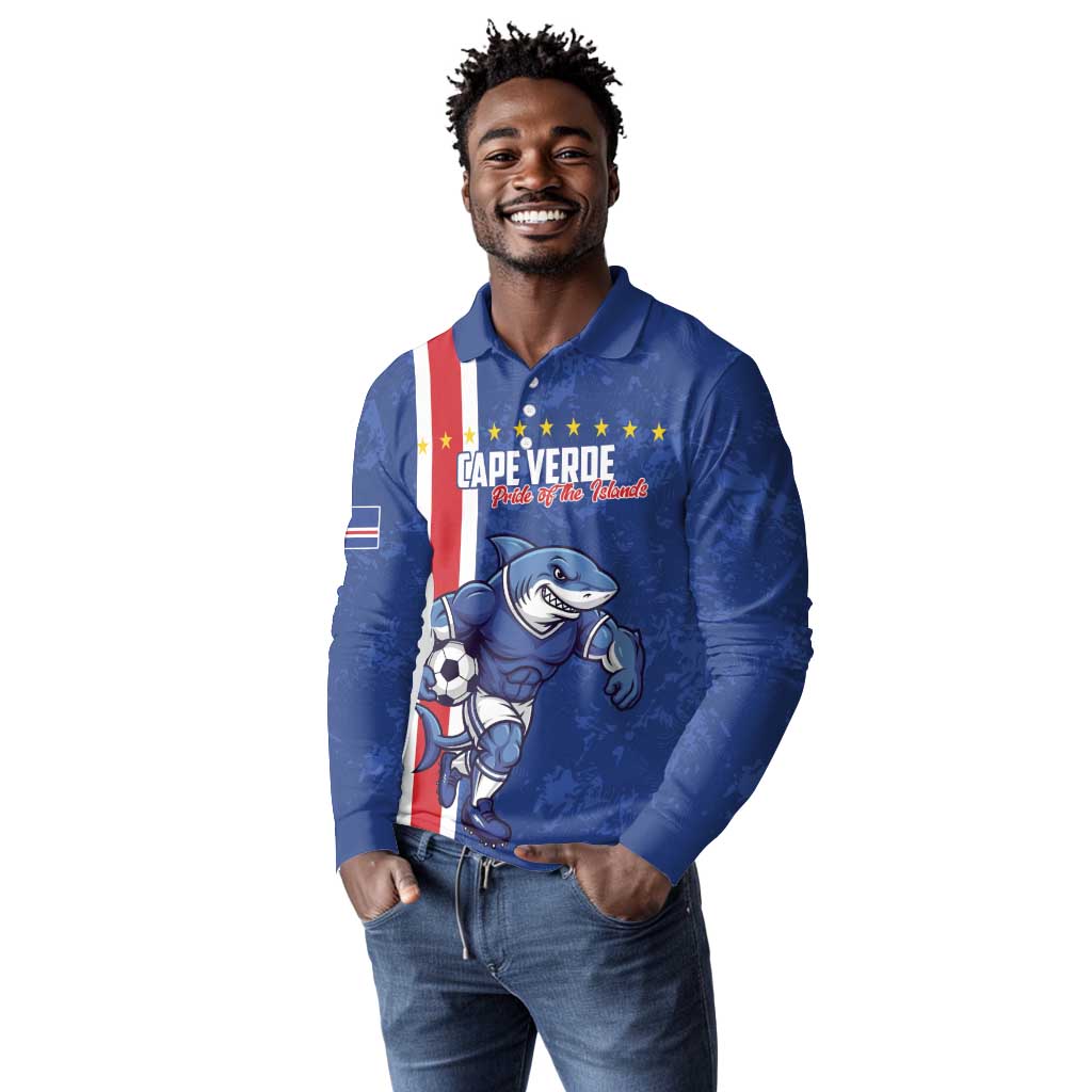 Cape Verde Pride Custom Long Sleeve Polo Shirt The First Voyage Of Champions - African Pride