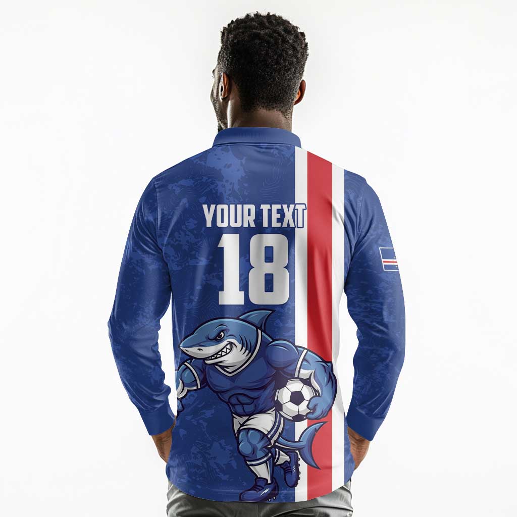Cape Verde Pride Custom Long Sleeve Polo Shirt The First Voyage Of Champions - African Pride