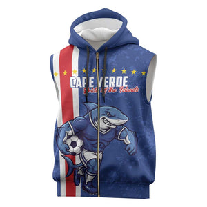Cape Verde Pride Custom Sleeveless Zip Hoodie The First Voyage Of Champions - African Pride