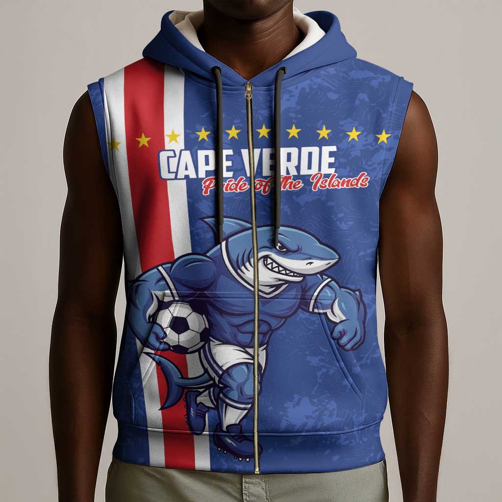 Cape Verde Pride Custom Sleeveless Zip Hoodie The First Voyage Of Champions - African Pride