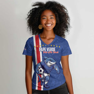 Cape Verde Pride Custom Women V-Neck T-Shirt The First Voyage Of Champions - African Pride
