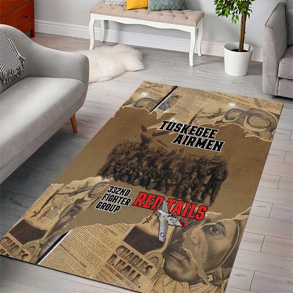 Tuskegee Airmen  Red Tails Tribute Area Rug Black History Air Force - African Pride