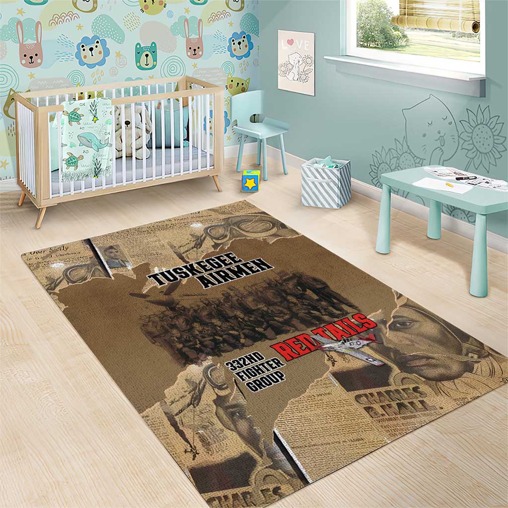 Tuskegee Airmen  Red Tails Tribute Area Rug Black History Air Force - African Pride