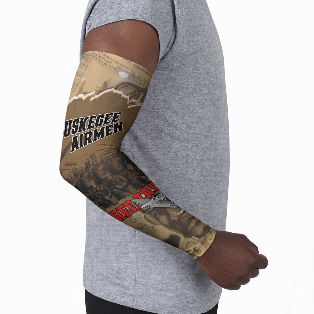 Tuskegee Airmen  Red Tails Tribute Arm Sleeves Black History Air Force